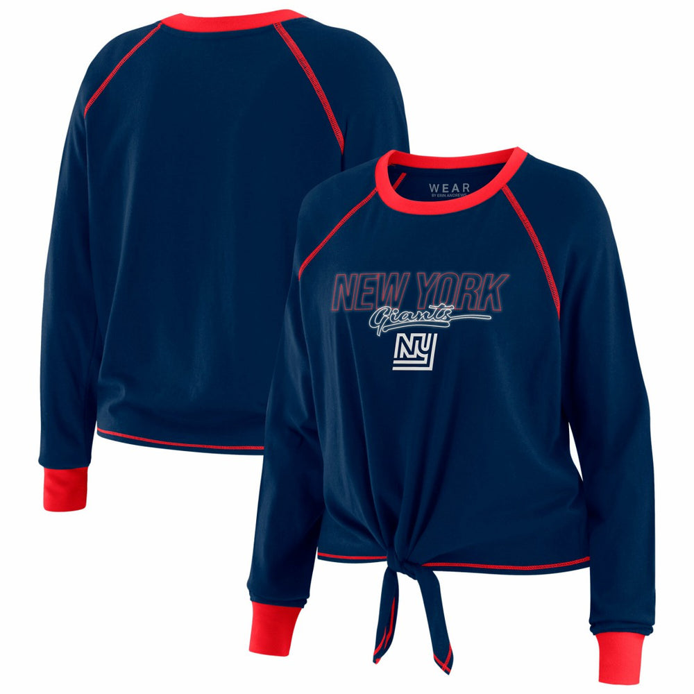 New York Giants WEAR by Erin Andrews Women's Tie-Front Long Sleeve T-Shirt | NFL US