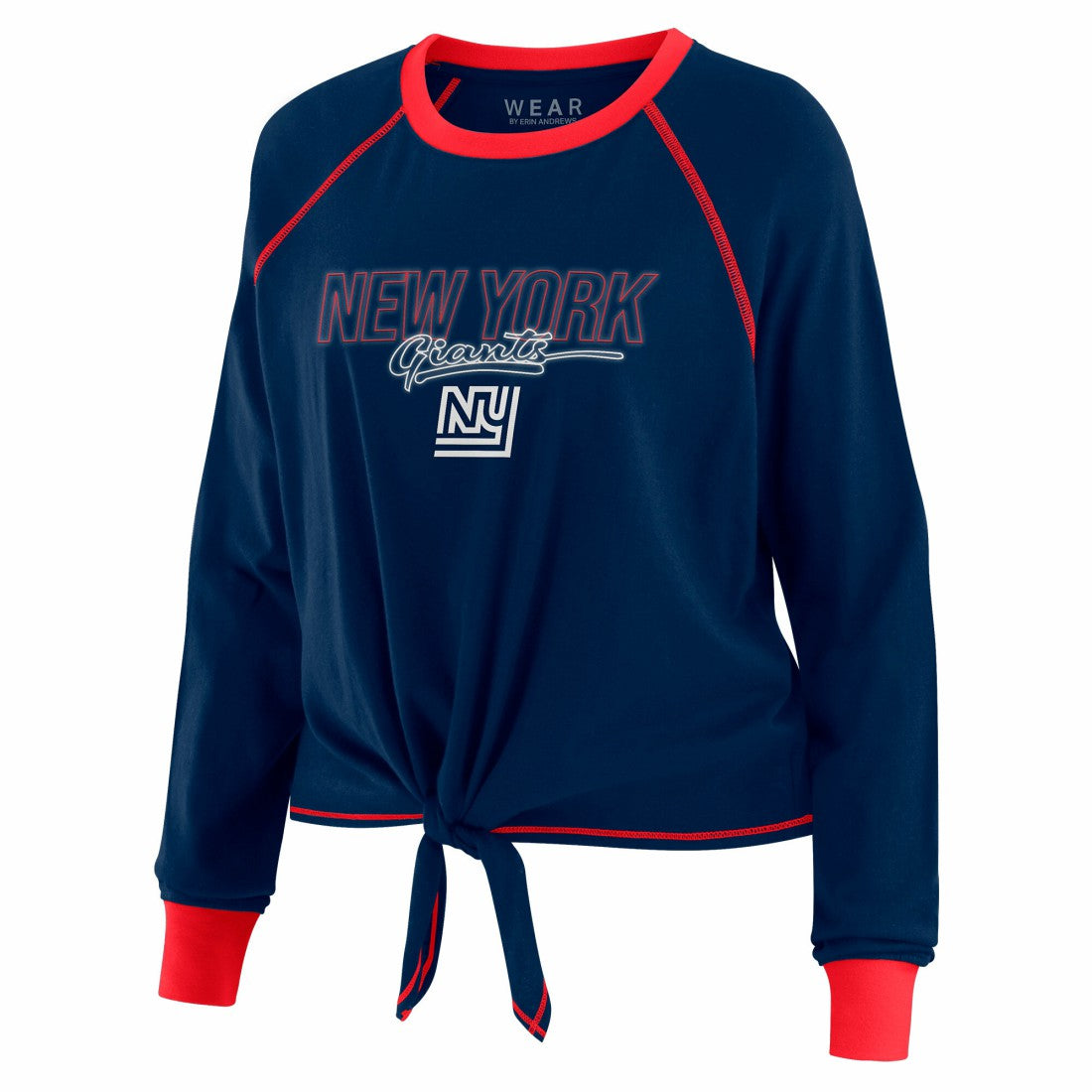 New York Giants WEAR by Erin Andrews Women's Tie-Front Long Sleeve T-Shirt | NFL US
