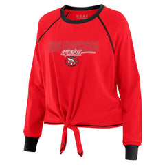 San Francisco 49ers WEAR by Erin Andrews Women's Tie-Front Long Sleeve T-Shirt | NFL Sale