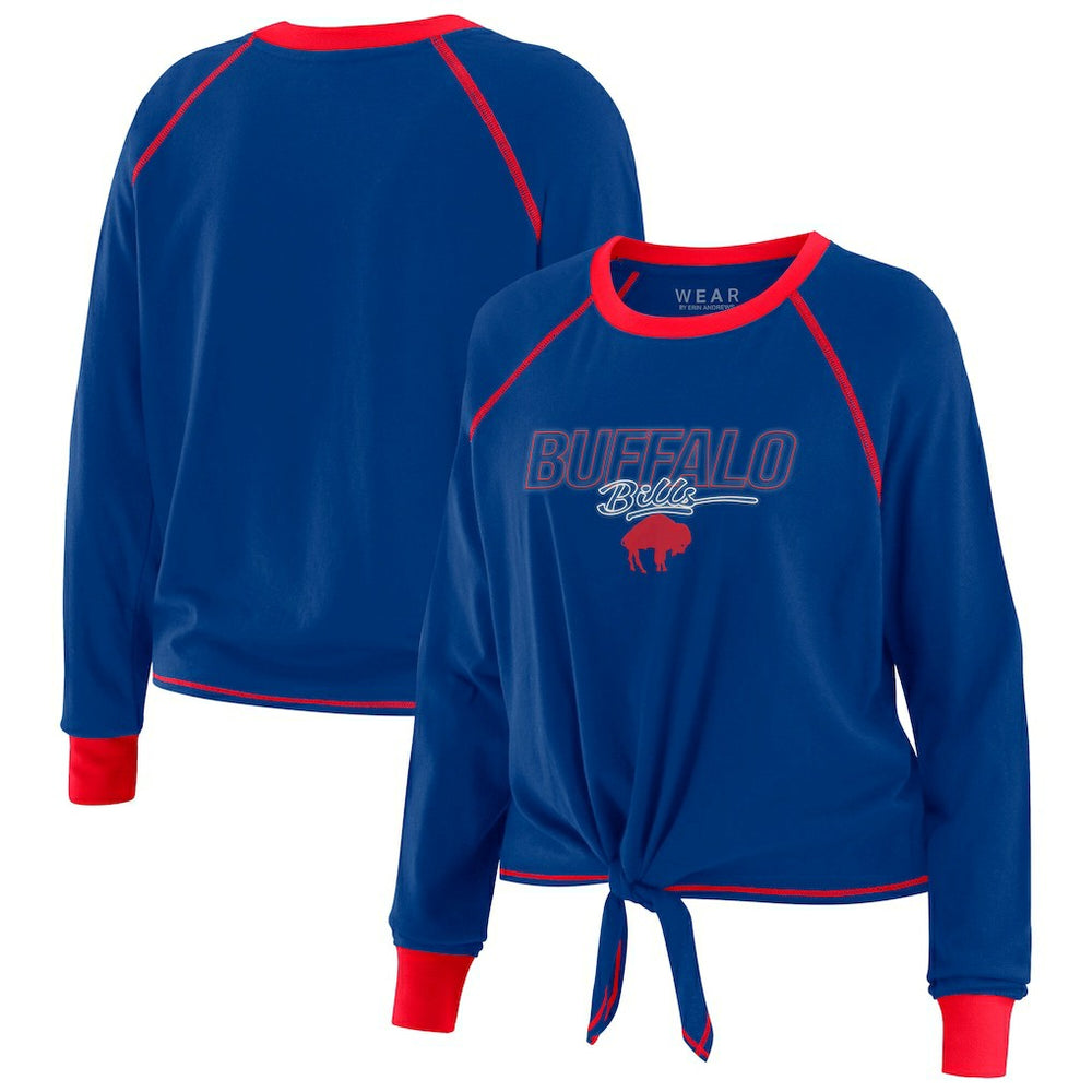 Buffalo Bills WEAR by Erin Andrews Women's Tie-Front Long Sleeve T-Shirt | NFL Discount