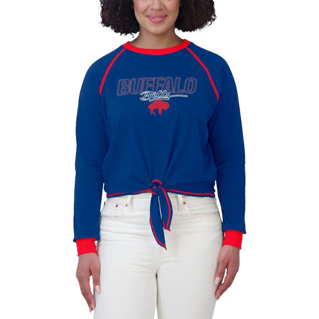 Buffalo Bills WEAR by Erin Andrews Women's Tie-Front Long Sleeve T-Shirt | NFL Discount