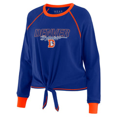 Denver Broncos WEAR by Erin Andrews Women's Tie-Front Long Sleeve T-Shirt | NFL Hot