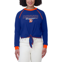 Denver Broncos WEAR by Erin Andrews Women's Tie-Front Long Sleeve T-Shirt | NFL Hot