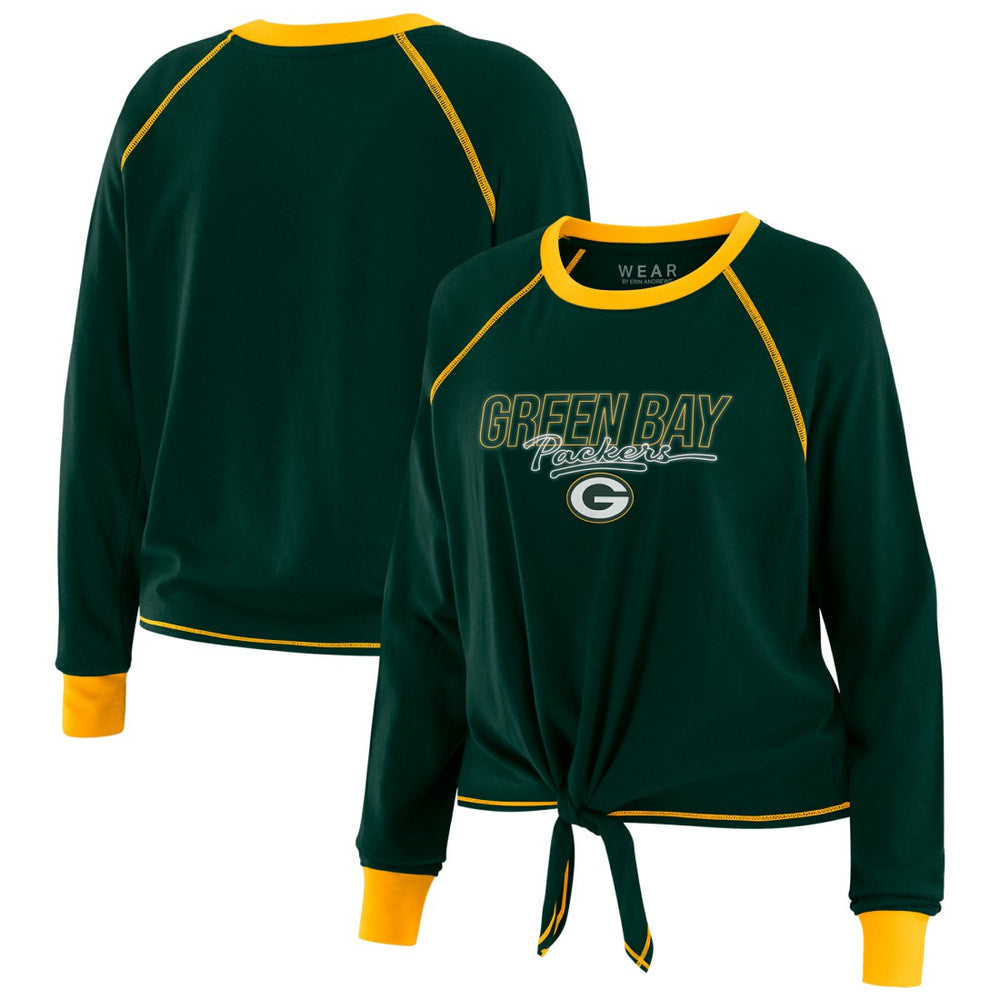 Green Bay Packers WEAR by Erin Andrews Women's Tie-Front Long Sleeve T-Shirt | NFL US