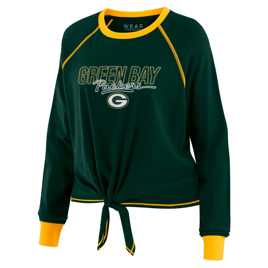 Green Bay Packers WEAR by Erin Andrews Women's Tie-Front Long Sleeve T-Shirt | NFL US