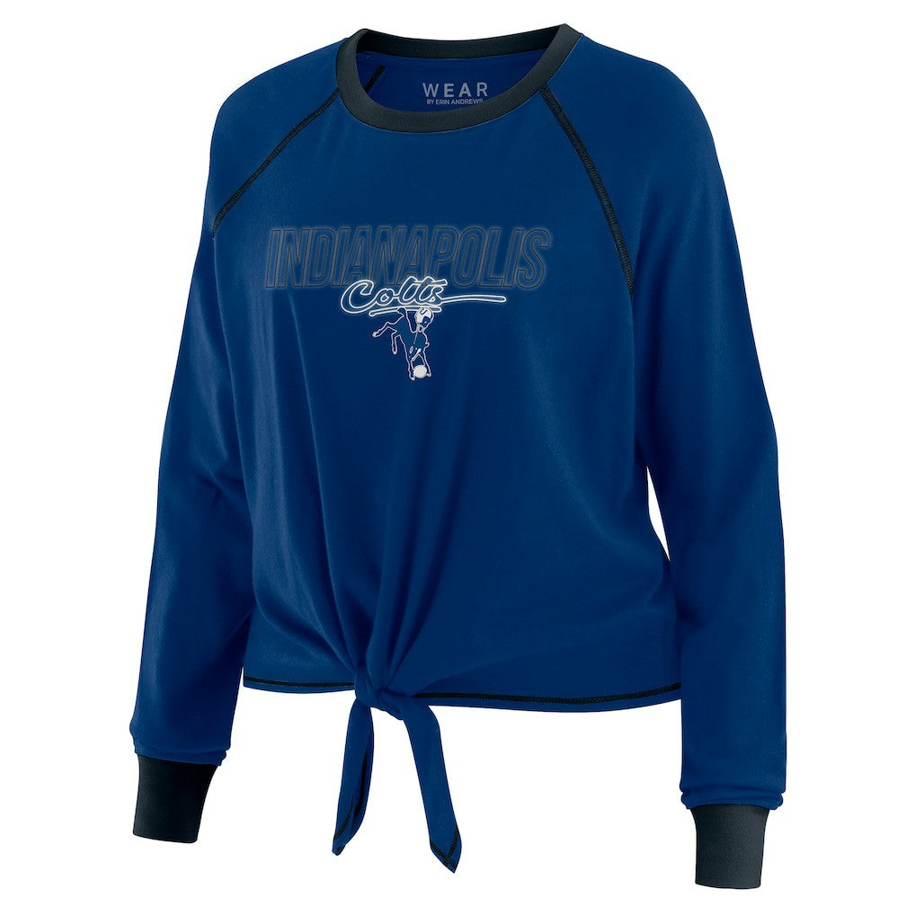 Indianapolis Colts WEAR by Erin Andrews Women's Tie-Front Long Sleeve T-Shirt | NFL On sale