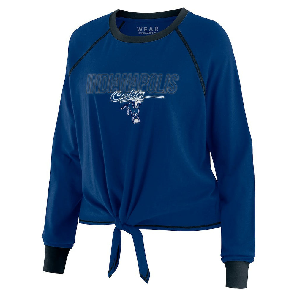 Indianapolis Colts WEAR by Erin Andrews Women's Tie-Front Long Sleeve T-Shirt | NFL On sale