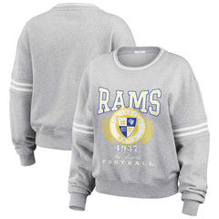 Los Angeles Rams WEAR by Erin Andrews Women's Cropped Pullover Sweatshirt | NFL Discount