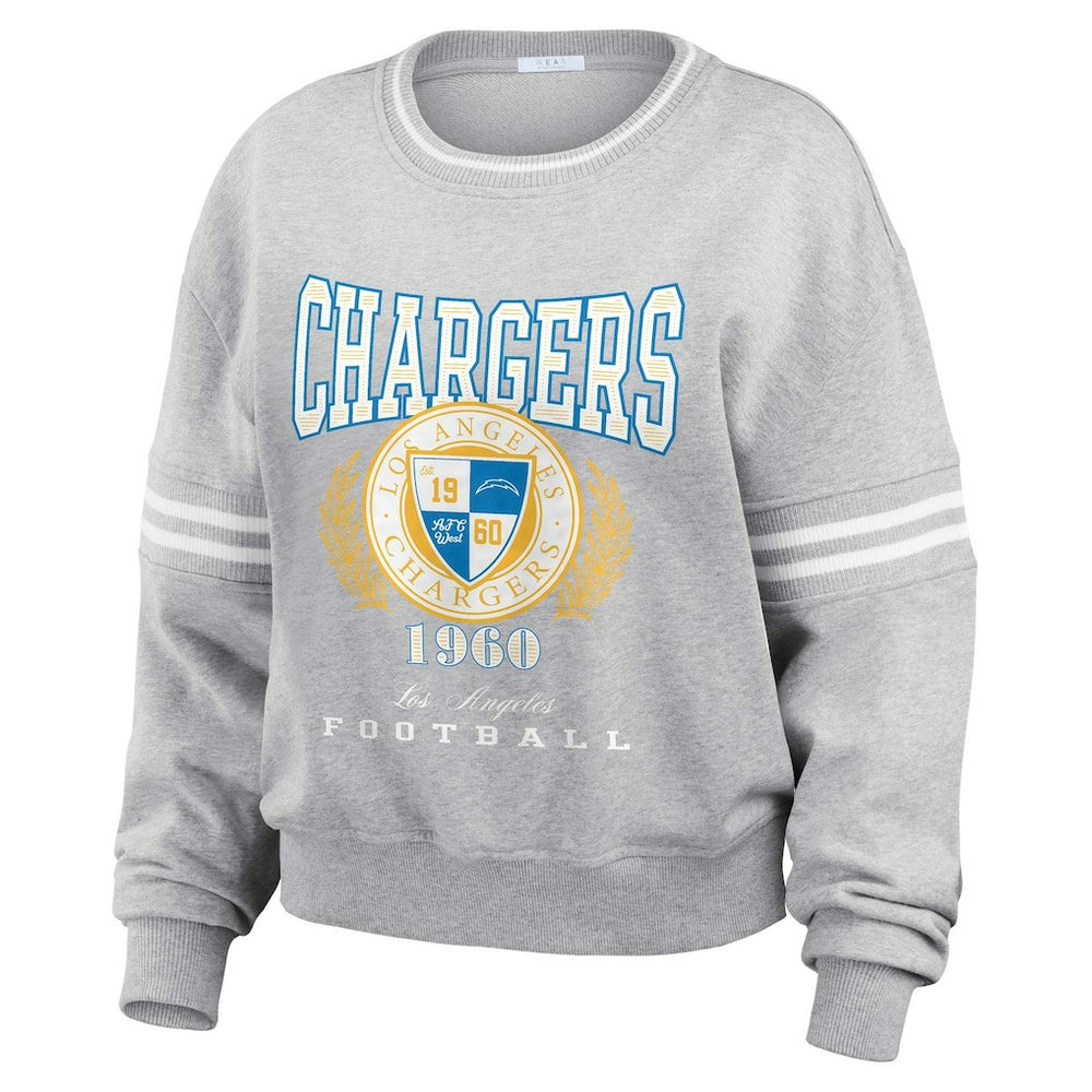 Los Angeles Chargers WEAR by Erin Andrews Women's Cropped Pullover Sweatshirt | NFL New