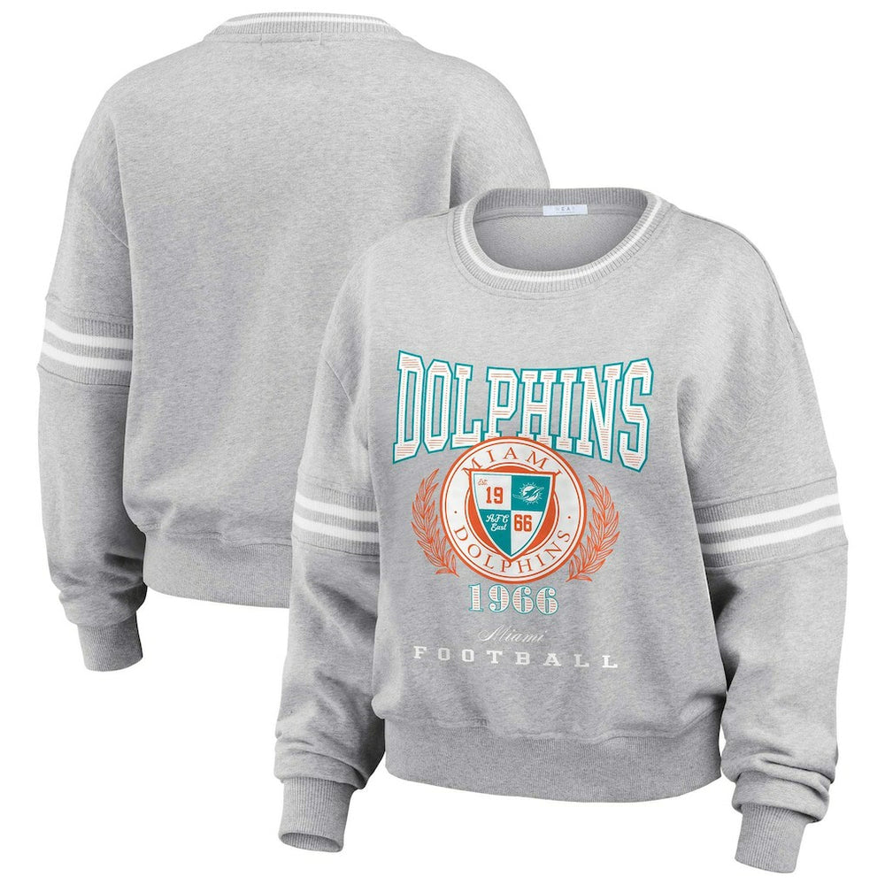 Miami Dolphins WEAR by Erin Andrews Women's Cropped Pullover Sweatshirt | NFL US