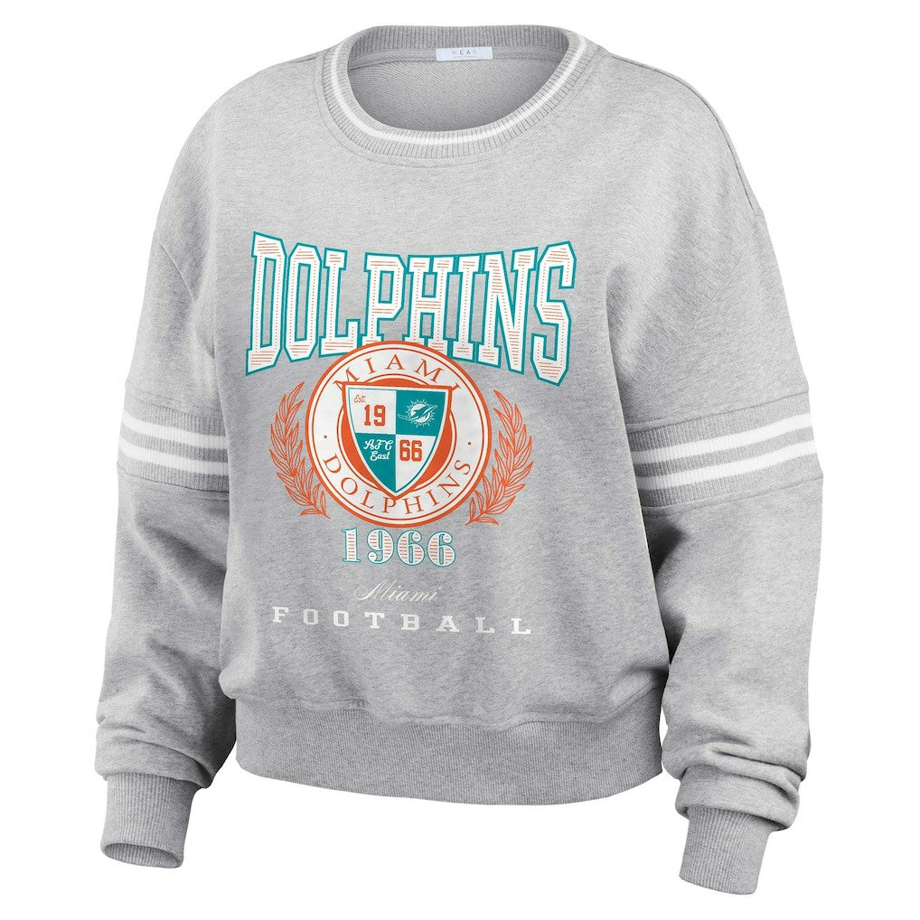 Miami Dolphins WEAR by Erin Andrews Women's Cropped Pullover Sweatshirt | NFL US