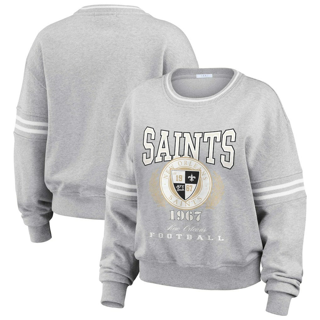 New Orleans Saints WEAR by Erin Andrews Women's Cropped Pullover Sweatshirt | NFL Sale