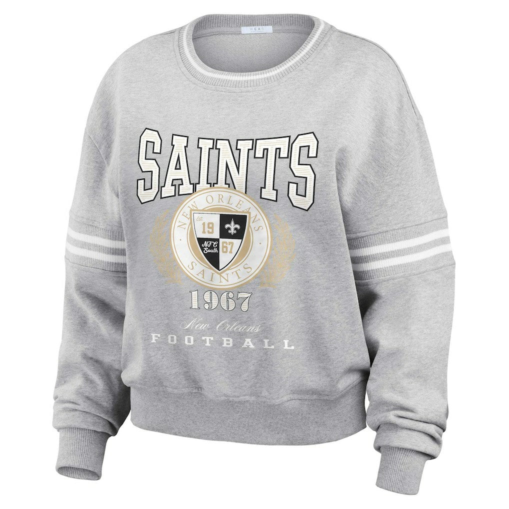 New Orleans Saints WEAR by Erin Andrews Women's Cropped Pullover Sweatshirt | NFL Sale