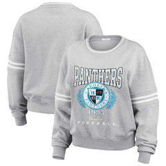 Carolina Panthers WEAR by Erin Andrews Women's Cropped Pullover Sweatshirt | NFL Outlet