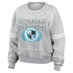 Carolina Panthers WEAR by Erin Andrews Women's Cropped Pullover Sweatshirt | NFL Outlet