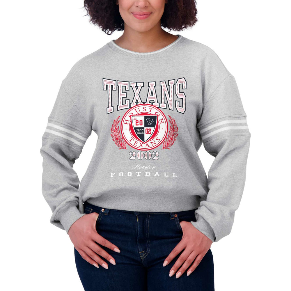 Houston Texans WEAR by Erin Andrews Women's Cropped Pullover Sweatshirt | NFL Discount