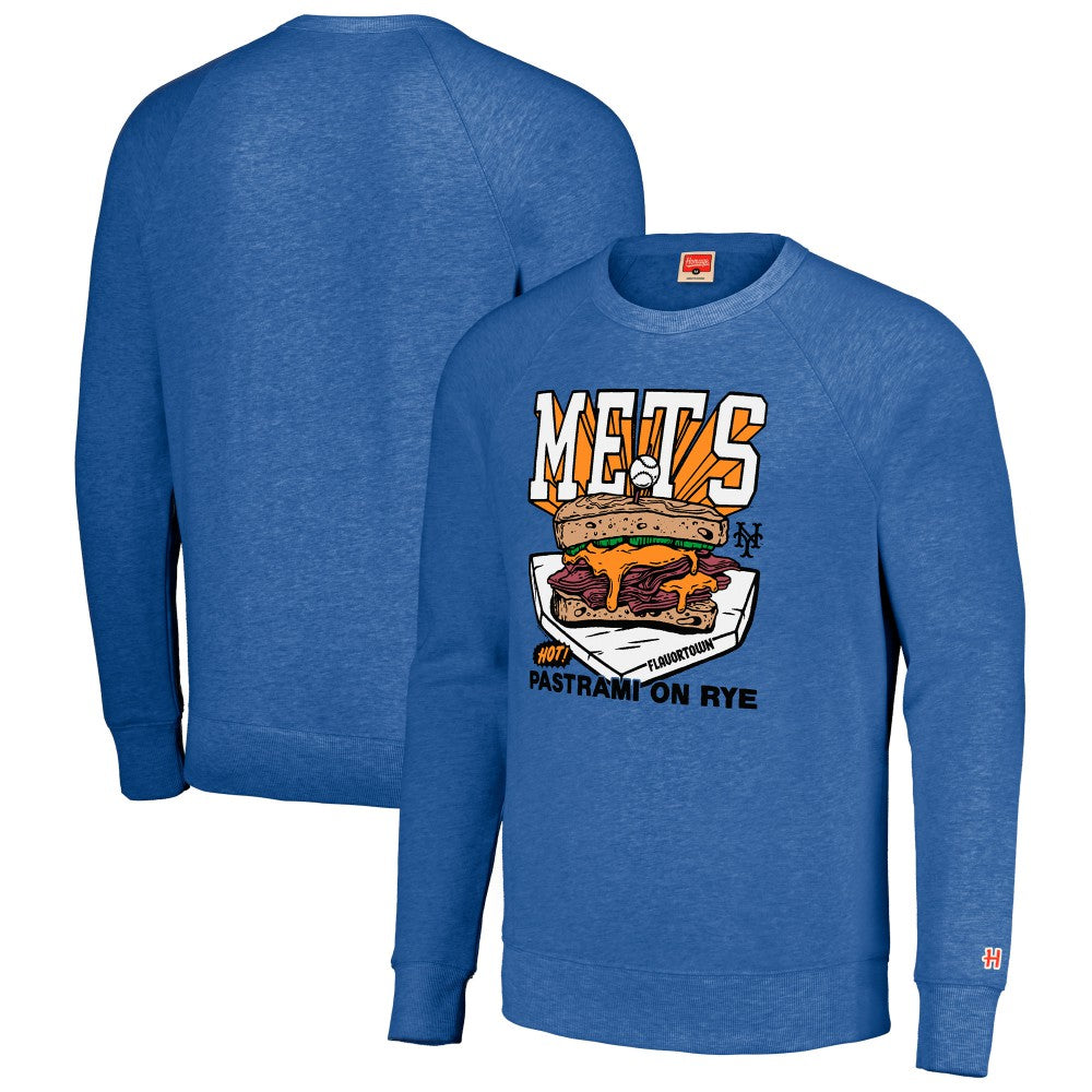 New York Mets MLB x Guy Fieri’s Flavortown Unisex Tri-Blend Pullover Sweatshirt - MLB Pullover