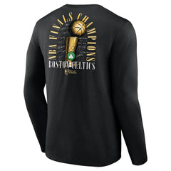 Black Boston Celtics 2024 NBA Finals Champions Fade Away Jumper Roster Signature Long Sleeve T-Shirt | NBA