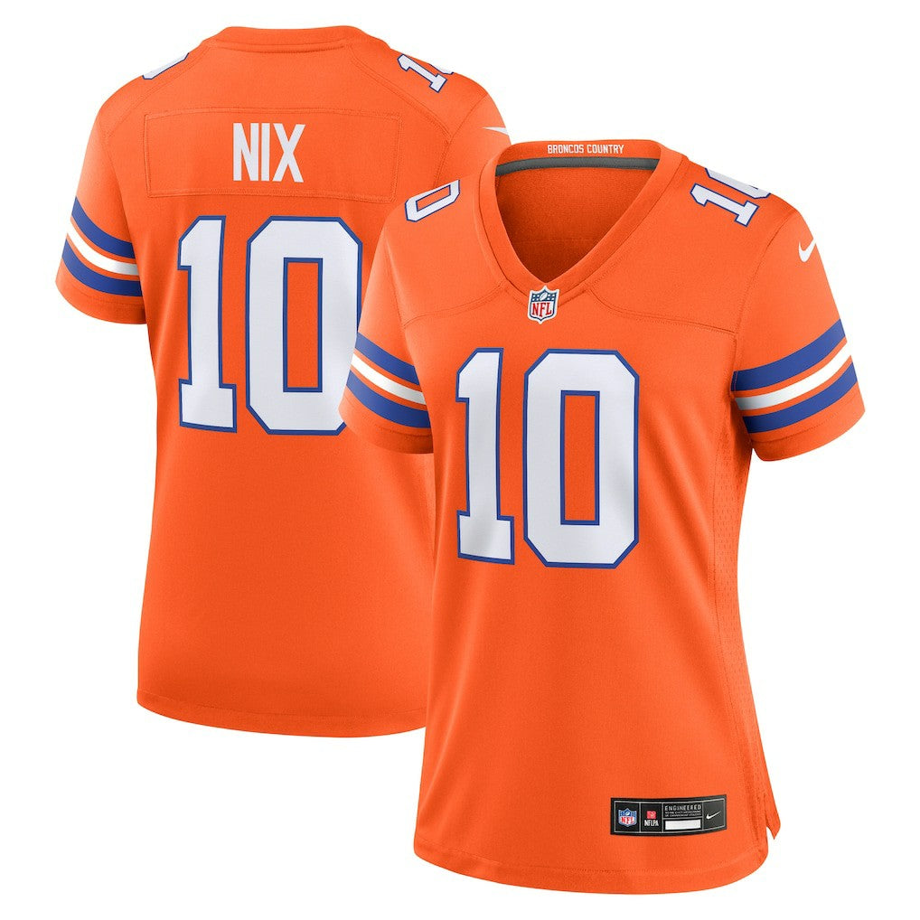 Denver Broncos Bo Nix  Women's Mile High Collection 1977 Throwback Player Game Jersey | NFL Hot