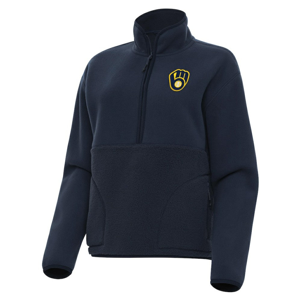 Milwaukee Brewers Antigua Women's Figure Half-Zip Sweatshirt - MLB Sweatshirts