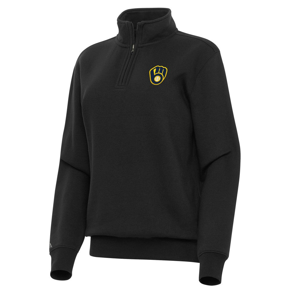 Milwaukee Brewers Antigua Women's Victory Quarter-Zip Sweatshirt - MLB Sweatshirts