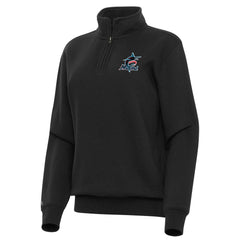 Miami Marlins Antigua Women's Victory Quarter-Zip Sweatshirt - MLB Sweatshirts