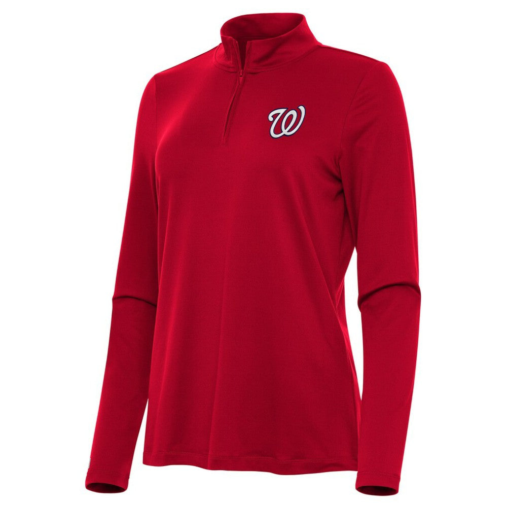 Washington Nationals Antigua Women's Reprocess Quarter-Zip Top - Red - MLB Tops