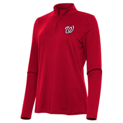 Washington Nationals Antigua Women's Reprocess Quarter-Zip Top - Red - MLB Tops