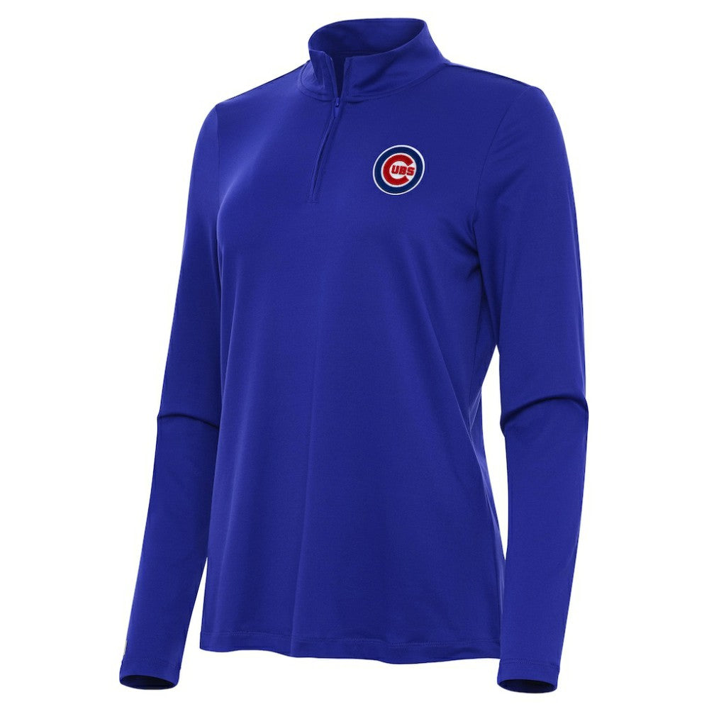 Chicago Cubs Antigua Women's Reprocess Quarter-Zip Top - Royal - MLB Tops