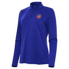 Chicago Cubs Antigua Women's Reprocess Quarter-Zip Top - Royal - MLB Tops