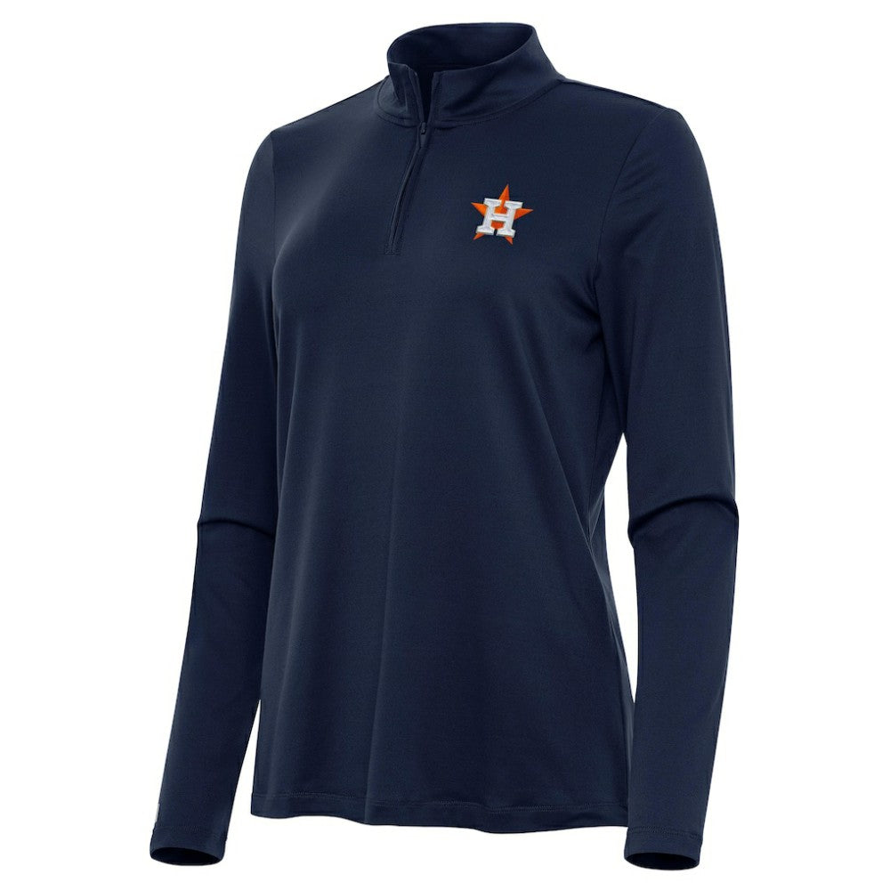 Houston Astros Antigua Women's Reprocess Quarter-Zip Top - Navy - MLB Tops