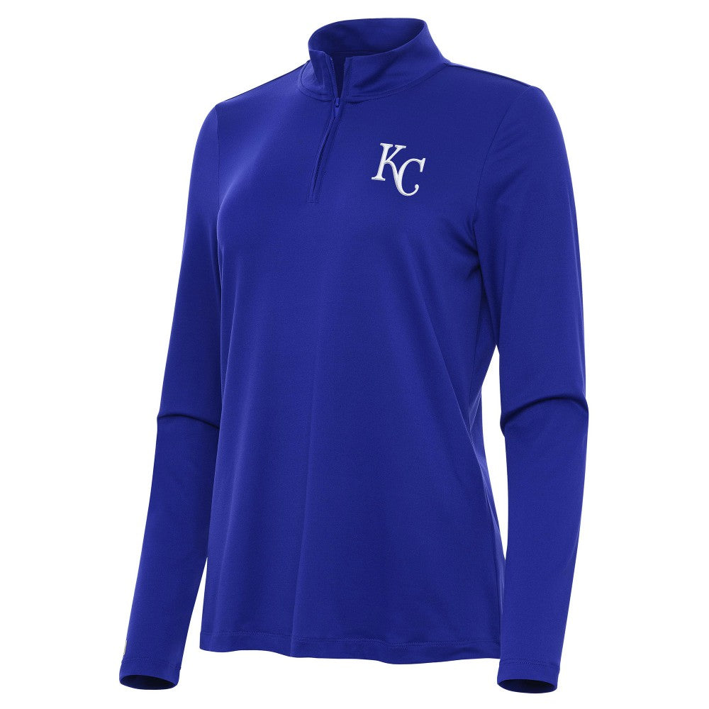 Kansas City Royals Antigua Women's Reprocess Quarter-Zip Top - Royal - MLB Tops