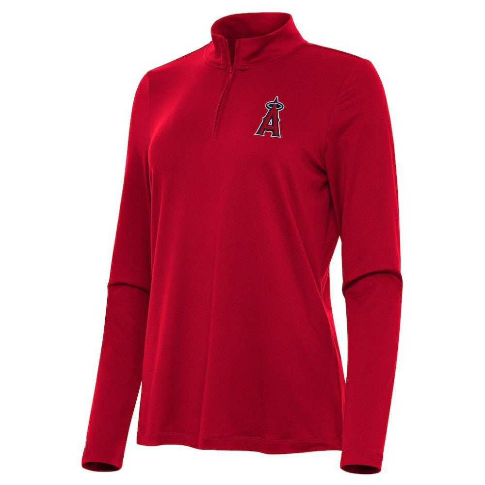 Los Angeles Angels Antigua Women's Reprocess Quarter-Zip Top - Red - MLB Tops
