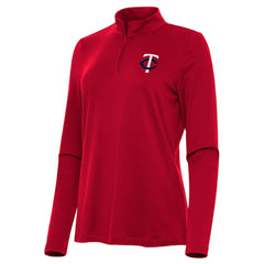 Minnesota Twins Antigua Women's Reprocess Quarter-Zip Top - Red - MLB Tops