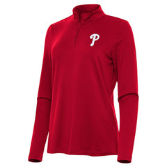 Philadelphia Phillies Antigua Women's Reprocess Quarter-Zip Top - Red - MLB Tops