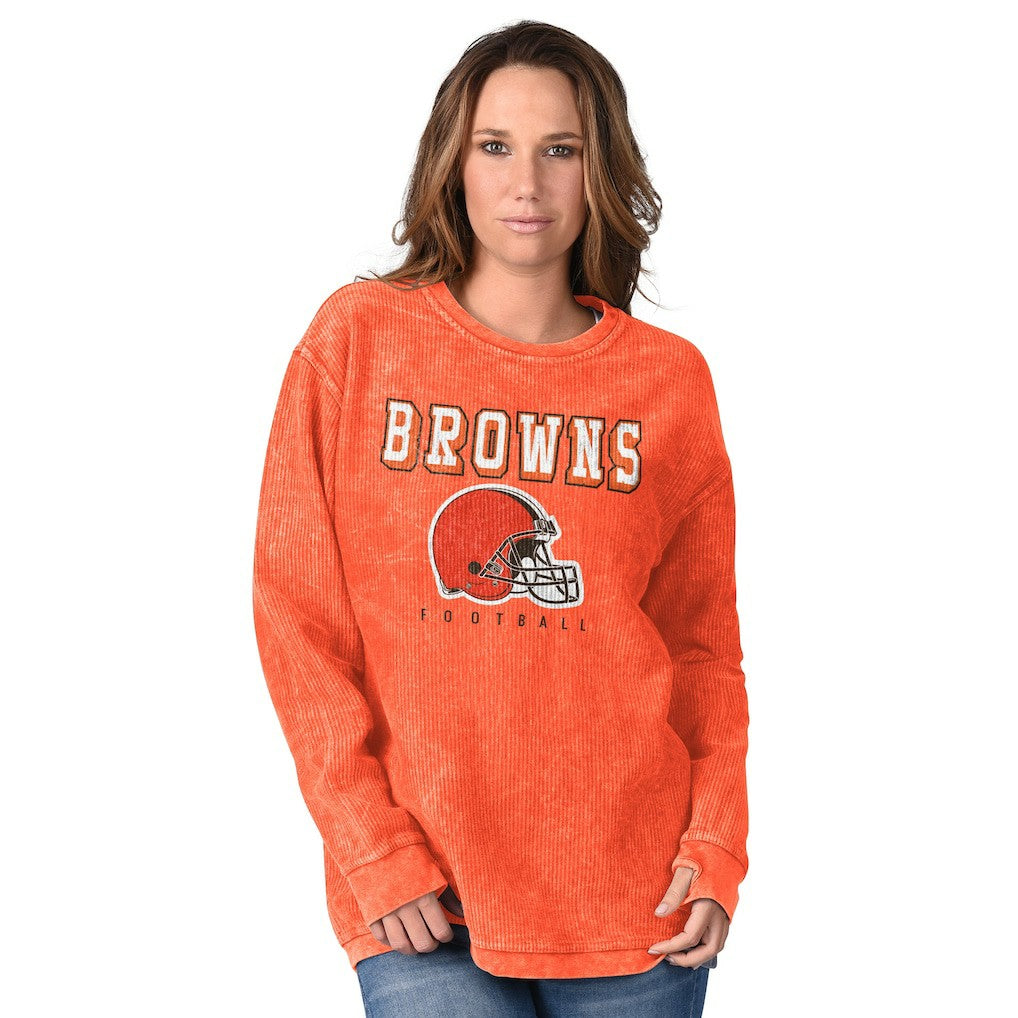 Cleveland Browns G-III 4Her by Carl Banks Women's Comfy Cord Pullover Sweatshirt | NFL Discount