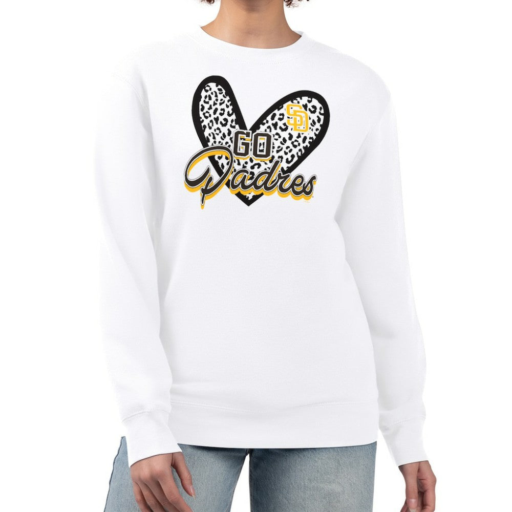 San Diego Padres G-III 4Her by Carl Banks Women's Leopard Heart Pullover Sweatshirt - MLB Pullover