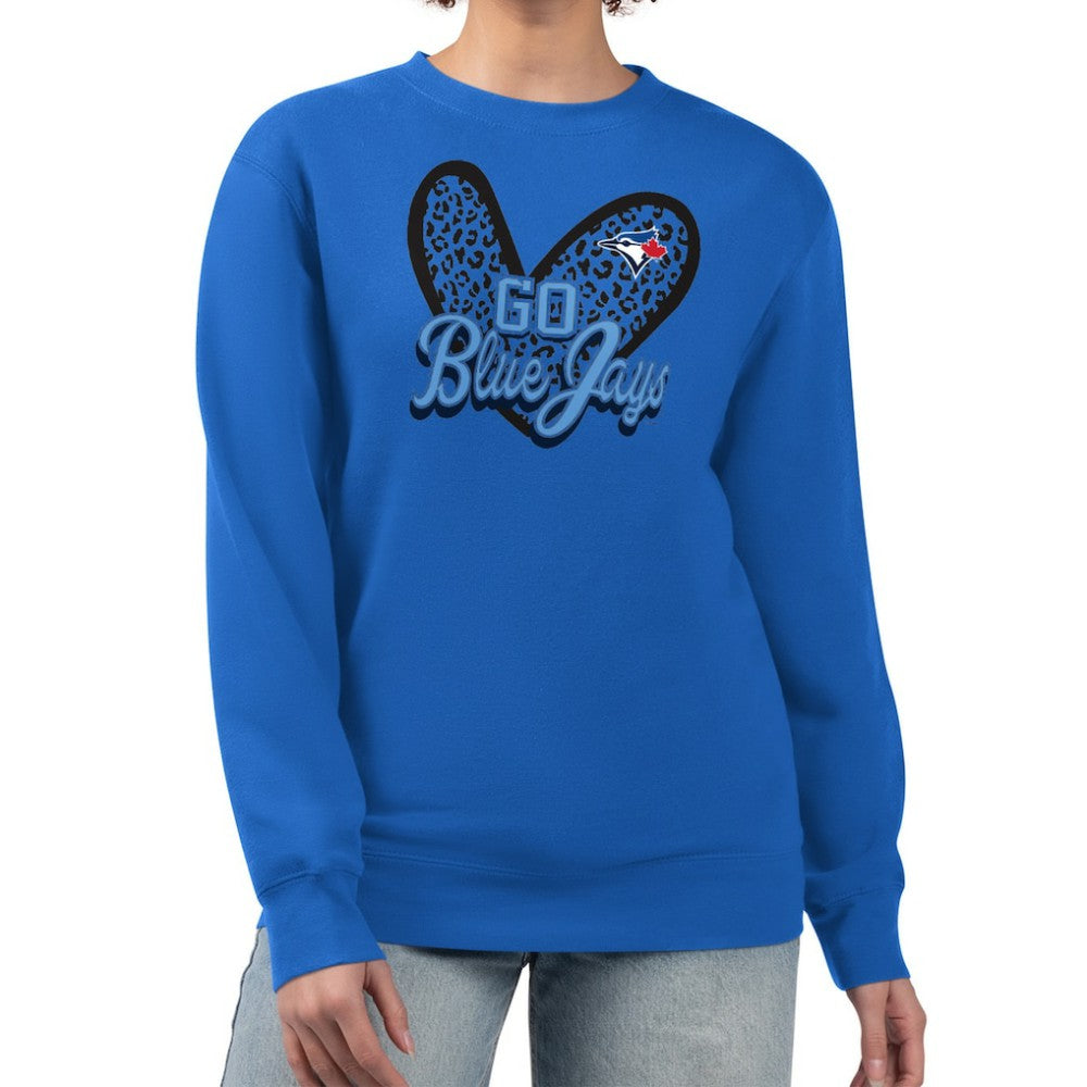 Toronto Blue Jays G-III 4Her by Carl Banks Women's Leopard Heart Pullover Sweatshirt - MLB Pullover