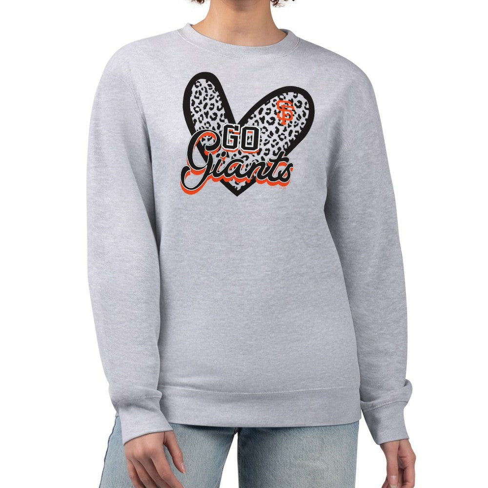 San Francisco Giants G-III 4Her by Carl Banks Women's Leopard Heart Pullover Sweatshirt - MLB Pullover
