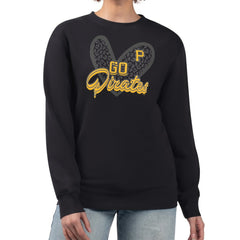 Pittsburgh Pirates G-III 4Her by Carl Banks Women's Leopard Heart Pullover Sweatshirt - MLB Pullover