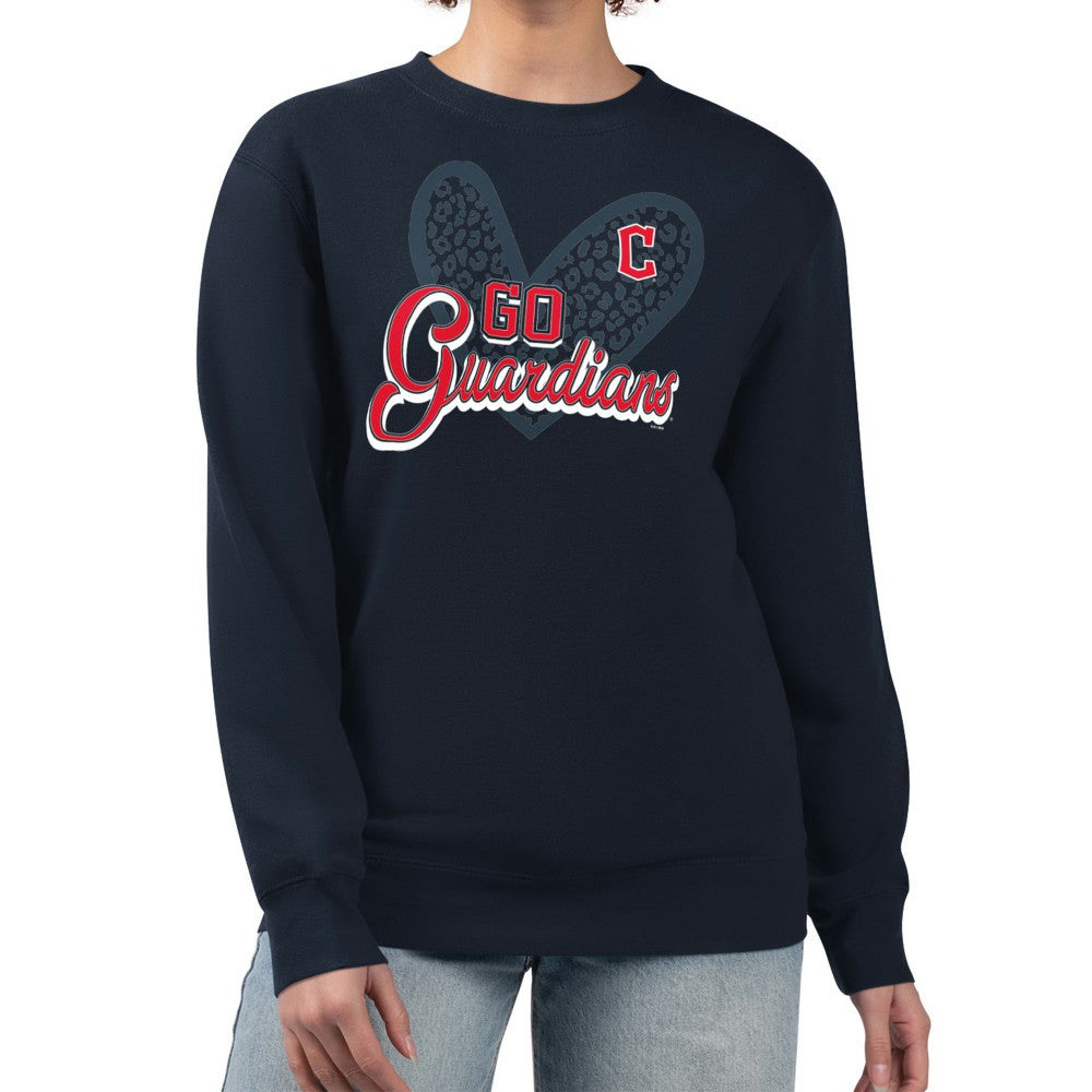 Cleveland Guardians G-III 4Her by Carl Banks Women's Leopard Heart Pullover Sweatshirt - MLB Pullover