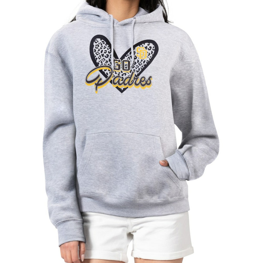 San Diego Padres G-III 4Her by Carl Banks Women's Leopard Heart Pullover Hoodie - MLB Hoodies