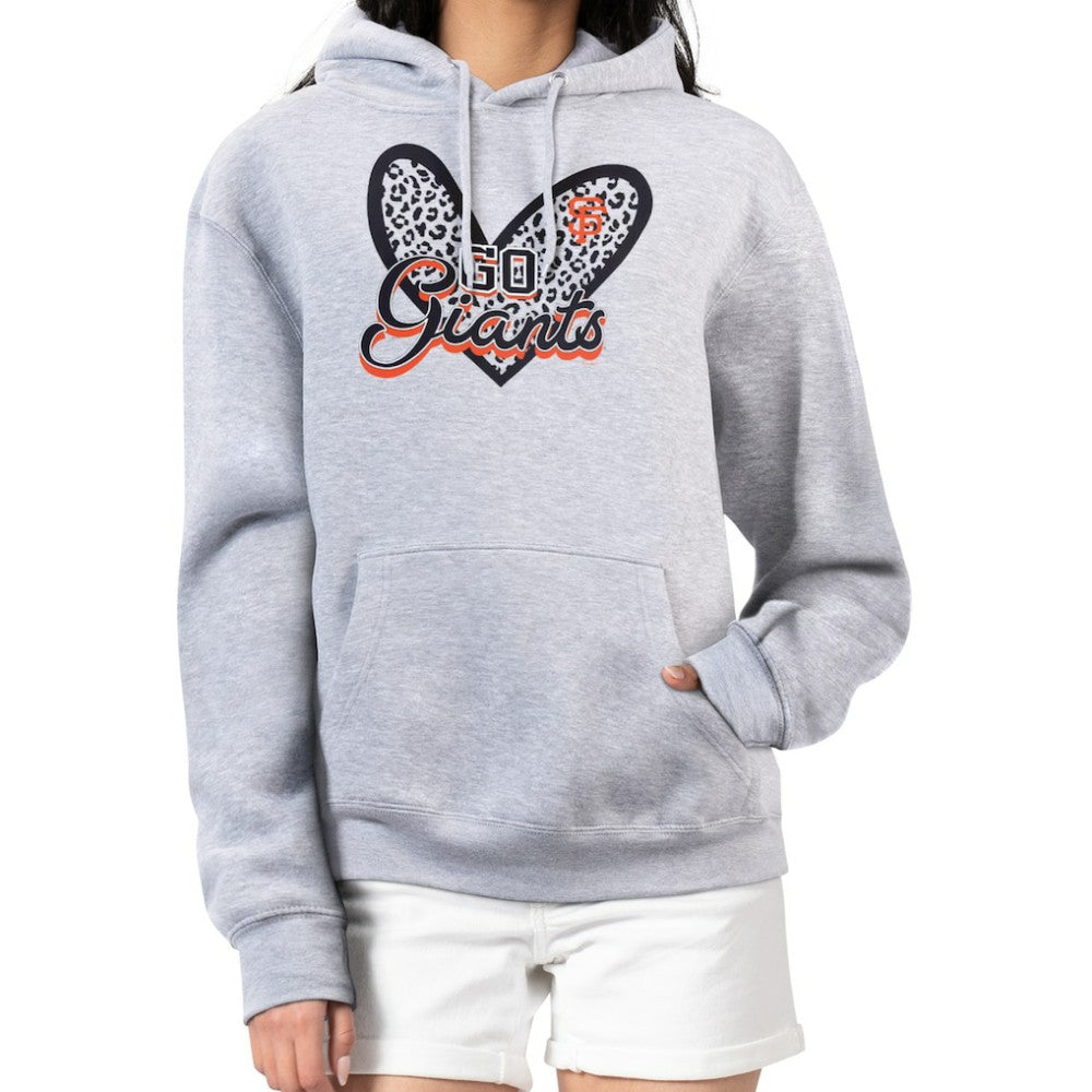 San Francisco Giants G-III 4Her by Carl Banks Women's Leopard Heart Pullover Hoodie - MLB Hoodies