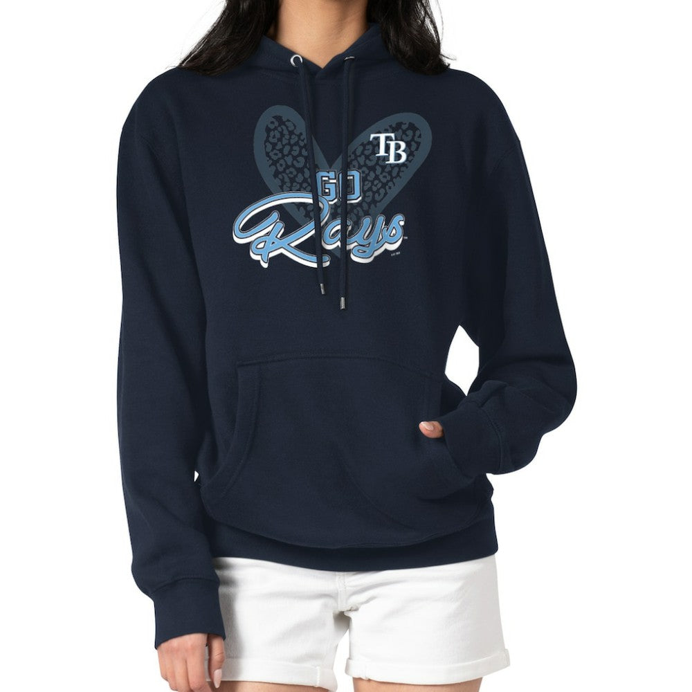 Tampa Bay Rays G-III 4Her by Carl Banks Women's Leopard Heart Pullover Hoodie - MLB Hoodies