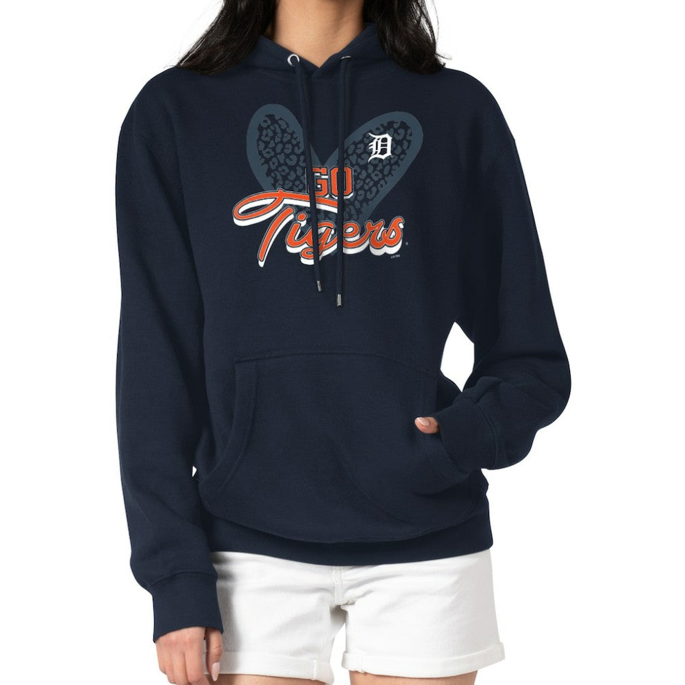Detroit Tigers G-III 4Her by Carl Banks Women's Leopard Heart Pullover Hoodie - MLB Hoodies