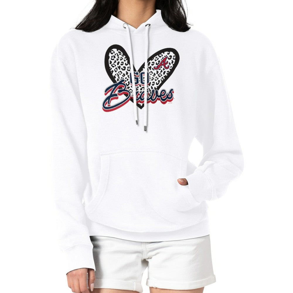 Atlanta Braves G-III 4Her by Carl Banks Women's Leopard Heart Pullover Hoodie - MLB Hoodies