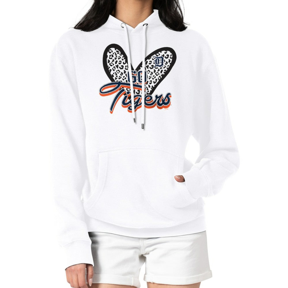 Detroit Tigers G-III 4Her by Carl Banks Women's Leopard Heart Pullover Hoodie - MLB Hoodies