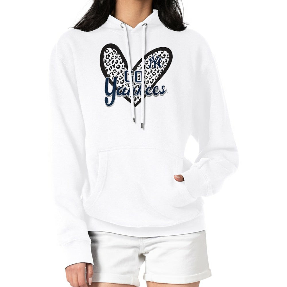 New York Yankees G-III 4Her by Carl Banks Women's Leopard Heart Pullover Hoodie - MLB Hoodies