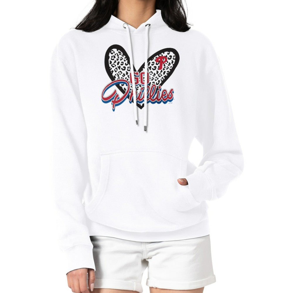 Philadelphia Phillies G-III 4Her by Carl Banks Women's Leopard Heart Pullover Hoodie - MLB Hoodies