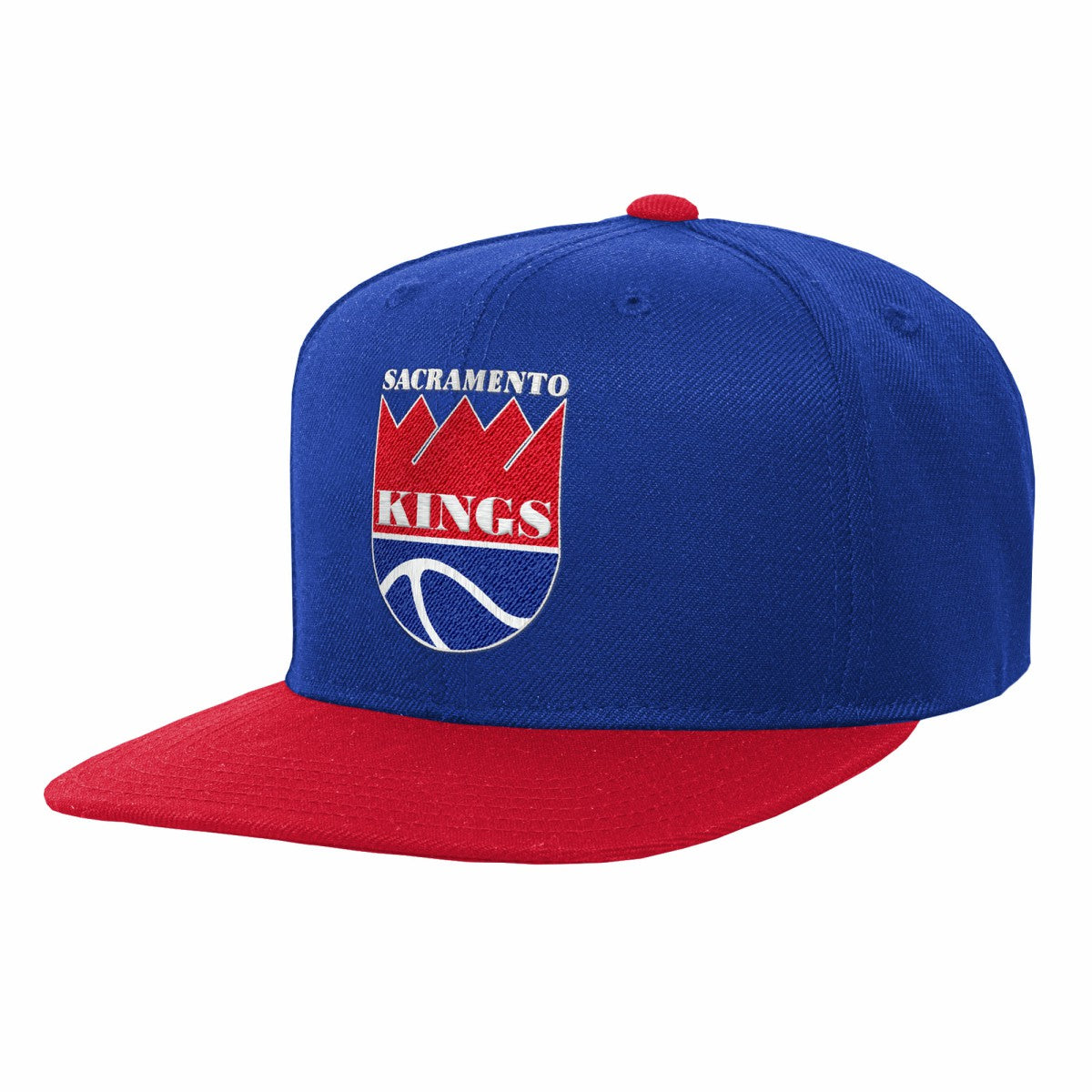 Blue/Red Sacramento Kings Youth Team Logo Two-Tone Flatbrim Snapback Hat | NBA